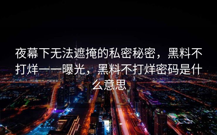 夜幕下无法遮掩的私密秘密,黑料不打烊一一曝光,黑料不打烊密码是什么意思 夜幕下无法遮掩的私密秘密,黑料不打烊一一曝光,黑料不打烊密码是什么意思