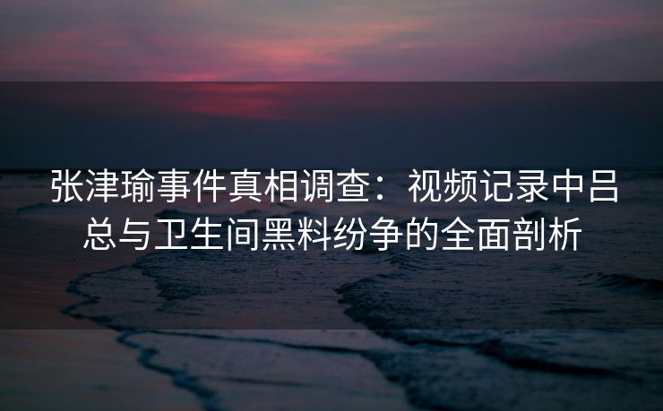 张津瑜事件真相调查：视频记录中吕总与卫生间黑料纷争的全面剖析
